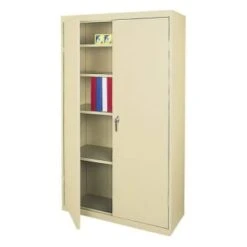 Realspace® Putty Steel 4 Adjustable Shelf Storage Cabinet 72 X 36 X 18inch