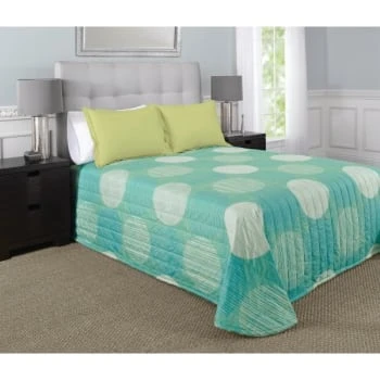 Martex Rx Bedspread King 120x118 Throw Style Circles And Stripes Sapphire 4 Martex Rx Bedspread King 120x118 Throw Style Circles And Stripes Sapphire - Image 2
