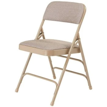 National Public Seating® Premium Fabric Beige Folding Chairs, Package Of 4 5 National Public Seating® Premium Fabric Beige Folding Chairs, Package Of 4 - Image 3