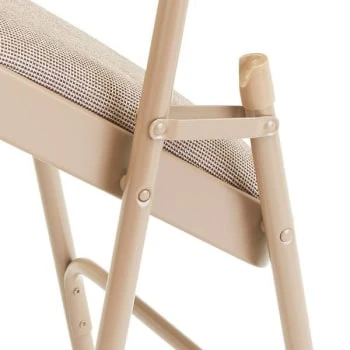 National Public Seating® Premium Fabric Beige Folding Chairs, Package Of 4 8 National Public Seating® Premium Fabric Beige Folding Chairs, Package Of 4 - Image 6