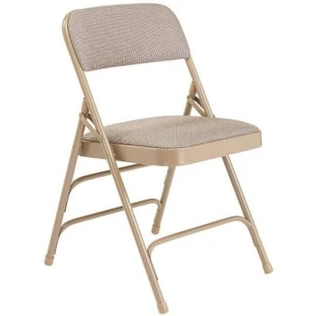 National Public Seating® Premium Fabric Beige Folding Chairs, Package Of 4 3 National Public Seating® Premium Fabric Beige Folding Chairs, Package Of 4