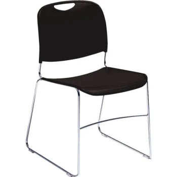 National Public Seating® Ultra Compact Plastic Stack Chair Black 4 National Public Seating® Ultra Compact Plastic Stack Chair Black - Image 2