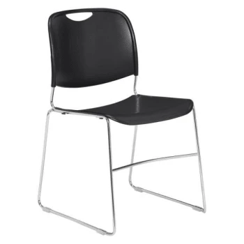 National Public Seating® Ultra Compact Plastic Stack Chair Black 3 National Public Seating® Ultra Compact Plastic Stack Chair Black