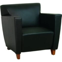 Office Star Products Black Leather Club Chair