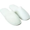 GENERIC Polyester Terry Slippers, Closed Toe, Adult Size, White, Package Of 10 Pair
