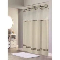 Focus Products Hookless Escape Shower Curtain 71 X 74" Beige Case Of 12