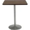 Kfi 30" Square Pedestal Table W/studio Teak Top, Round Silver Base, Bistro Heig -Home Furnishing Store 953700 V Lg