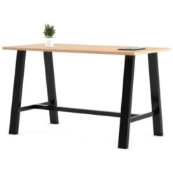 Kfi 36 X 72 X 41" H Table With Vintage Steel Frame Maple