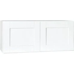 Hampton Bay Shaker Assem 36x15x12 In Wall Bridge Kitchen Cabinet In Satin White